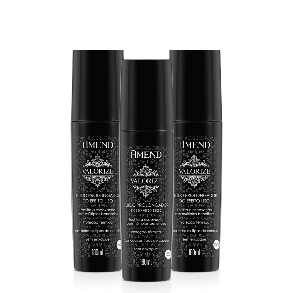 Kit Fluído Amend Valorize Prolongador do Efeito Liso 180ml | 3 produtos